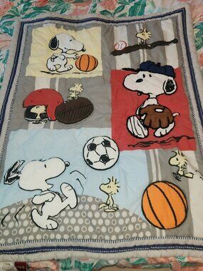 Peanuts Sports Baby Crib Comforter